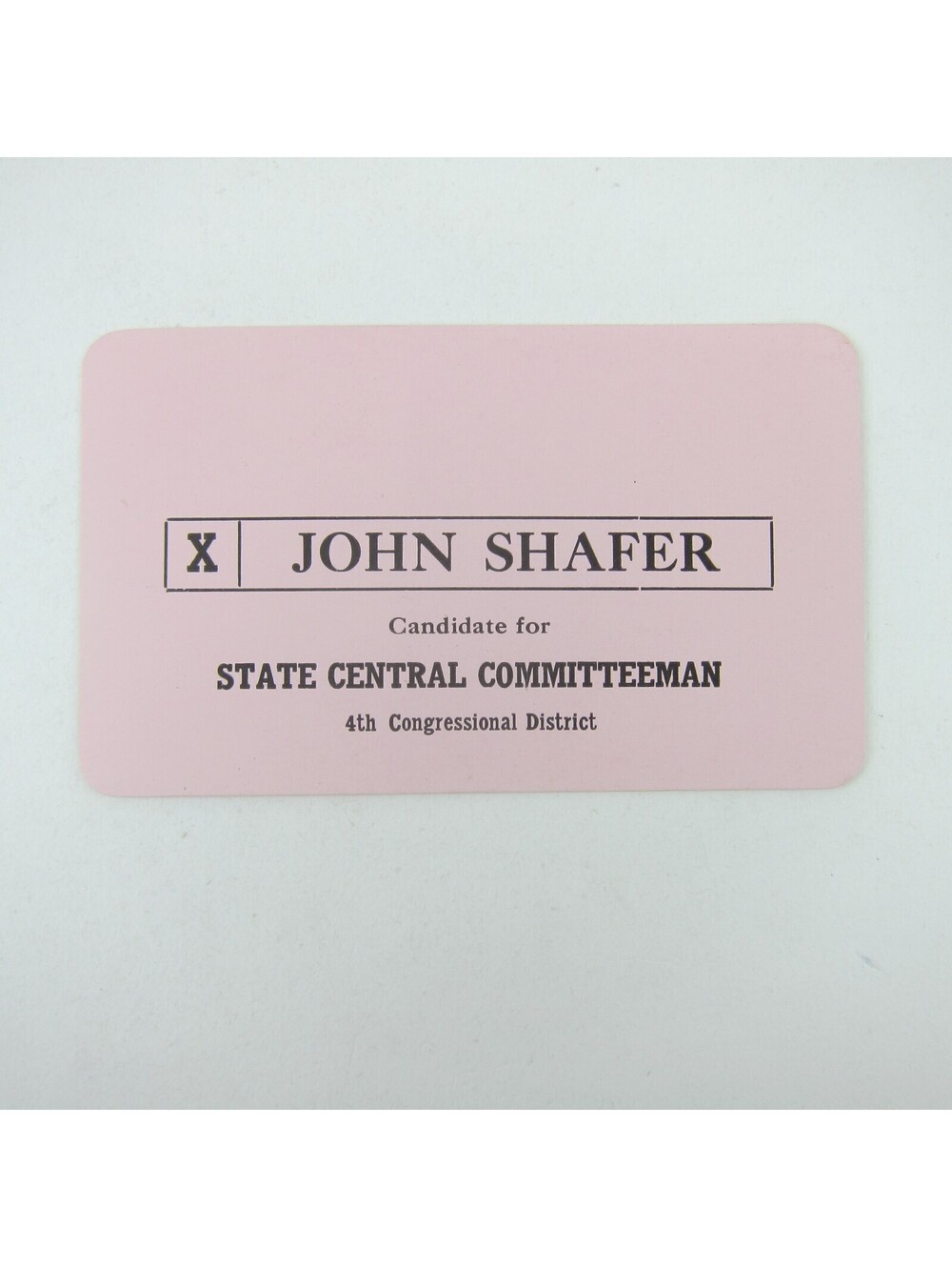 Political Campaign Election Card Ohio 4th Congressional District John Shafer Vtg